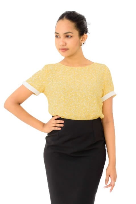 BOAT NECK PRINTED TOP