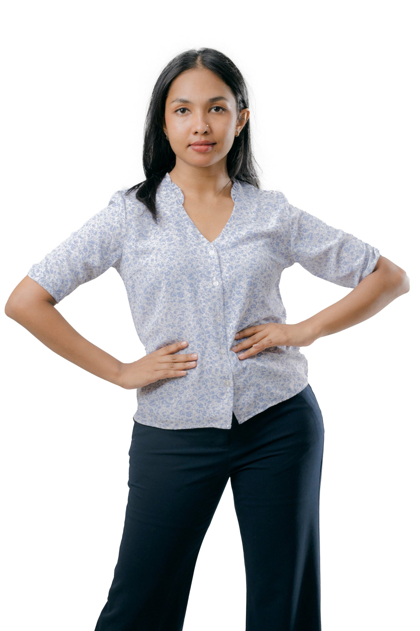 V NECK PRINTED TOP