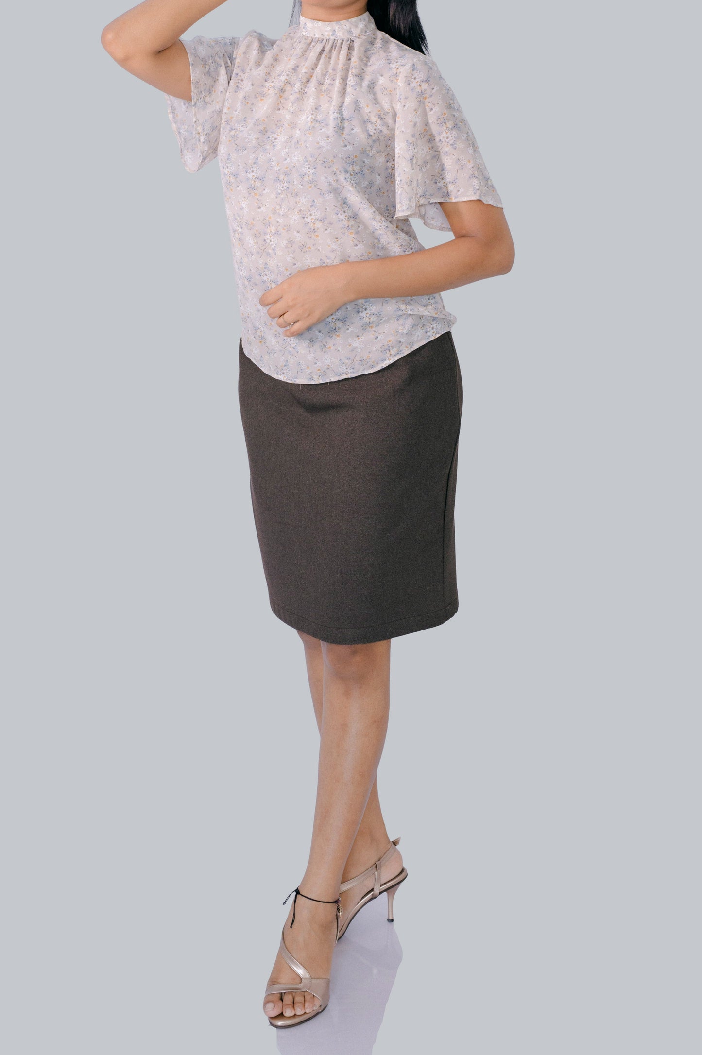 Mocha Elegance Pencil Skirt