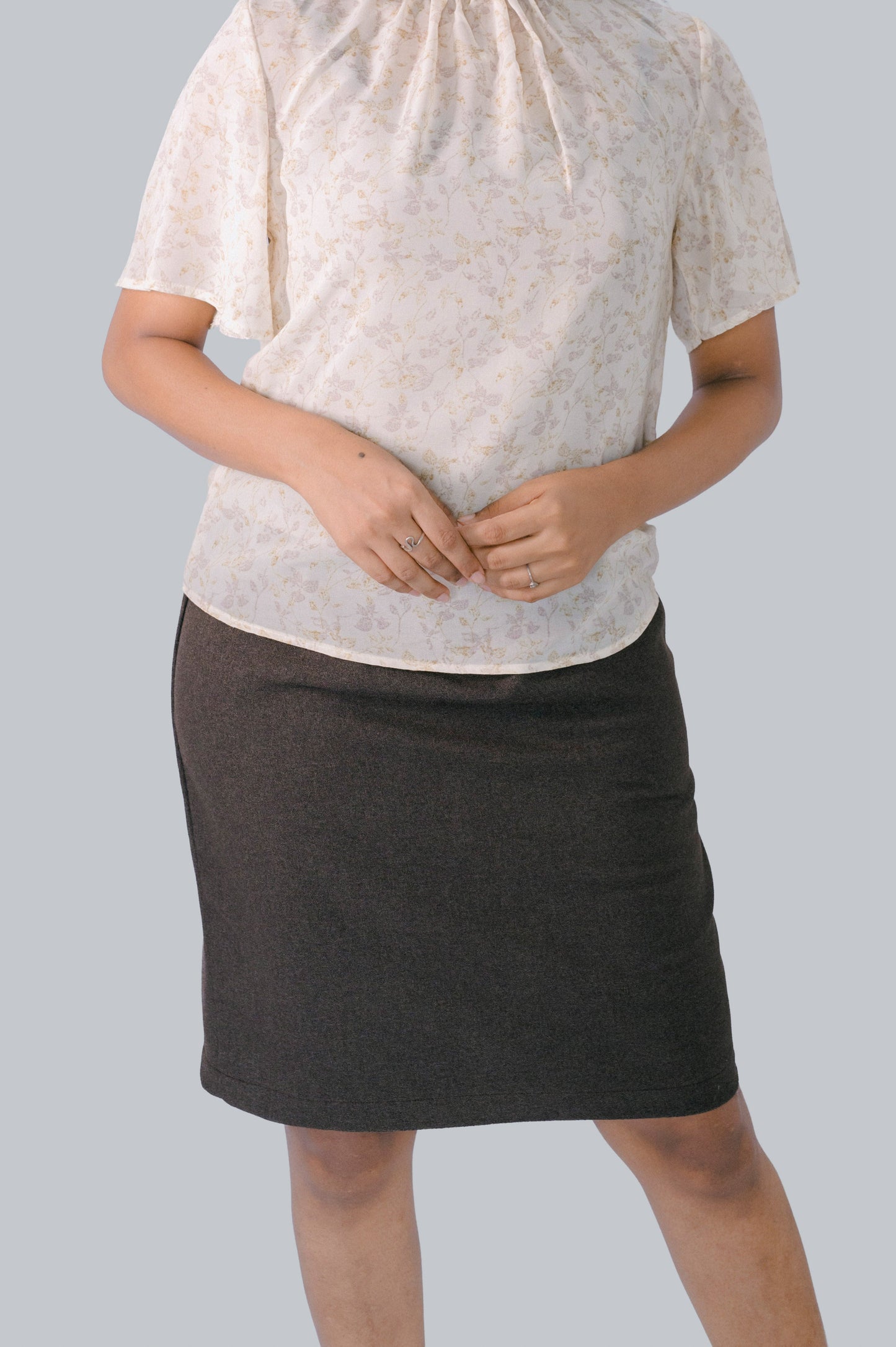 Mocha Elegance Pencil Skirt
