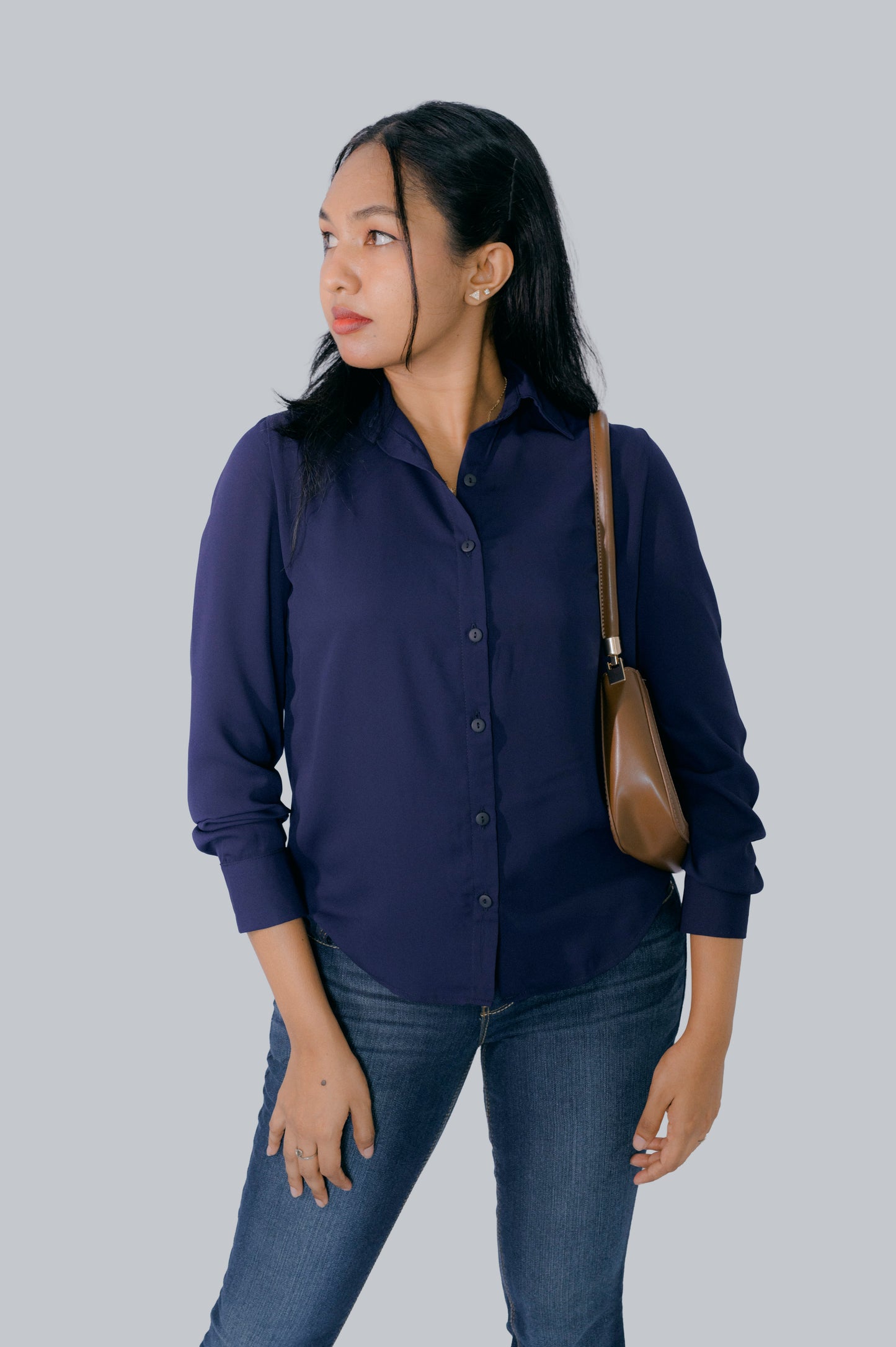 Navy Shirt Top