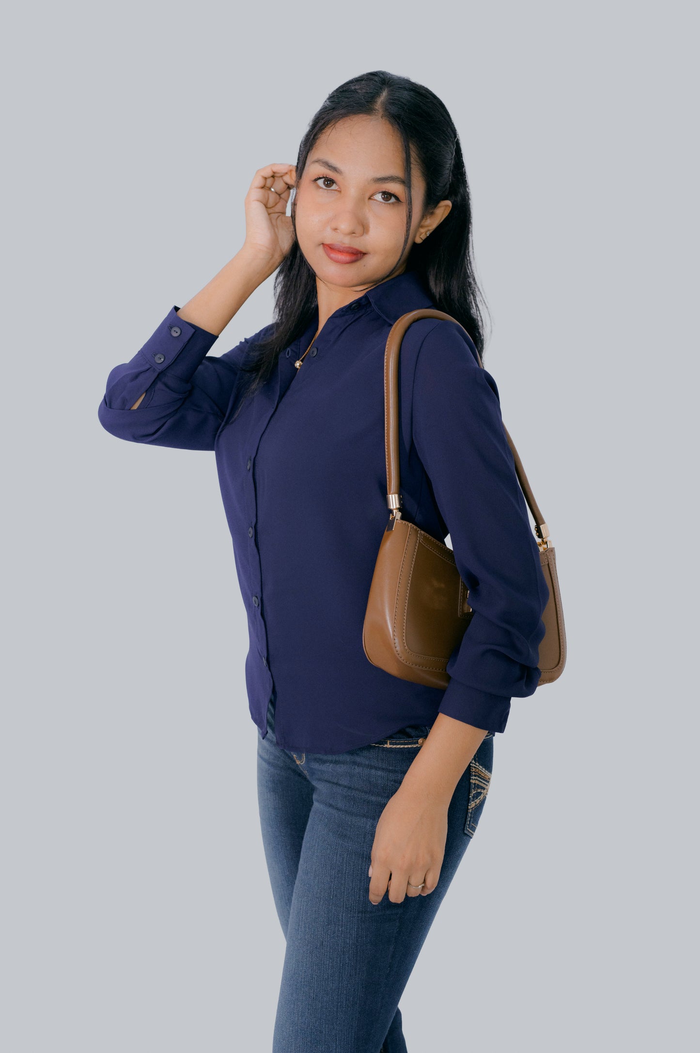 Navy Shirt Top
