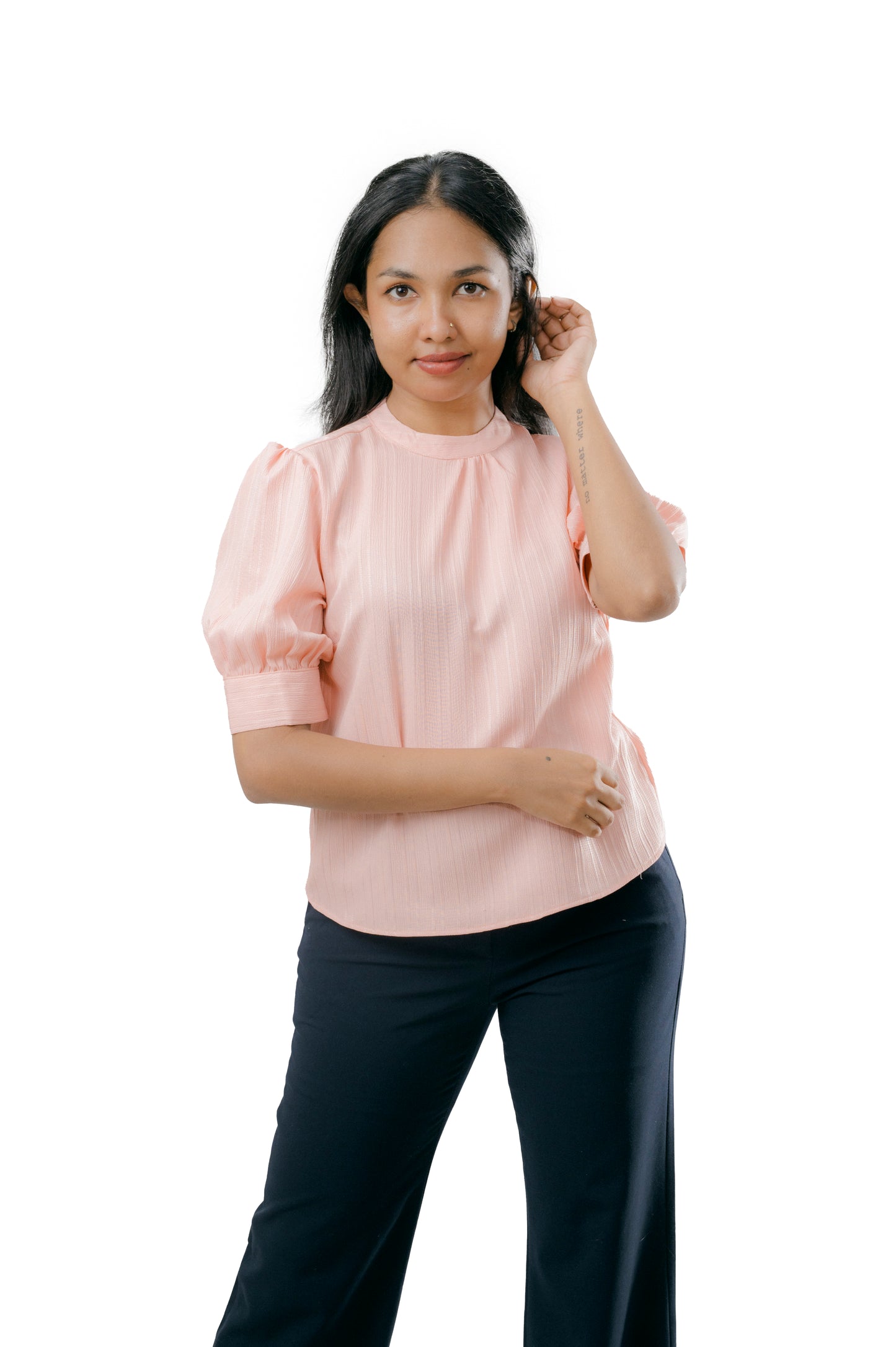 PINK DETAILED SLEEVE TOP